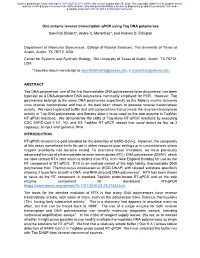 One Enzyme Reverse Transcription Qpcr Using Taq DNA Polymerase Sanchita Bhadra*, Andre C