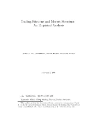 Trading Frictions and Market Structure: an Empirical Analysis