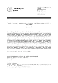 When Is a Country Multinational? Problems with Statistical and Subjective Approaches