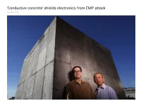 Conductive Concrete’ Shields Electronics from EMP Attack