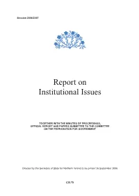 Report on Institutional Issues