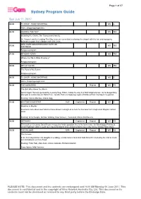 Sydney Program Guide