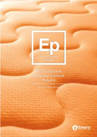 Bio-Based and Recycled Content Polyols