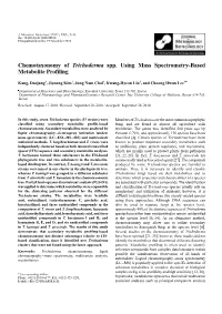 Chemotaxonomy of Trichoderma Spp. Using Mass Spectrometry-Based Metabolite Profiling
