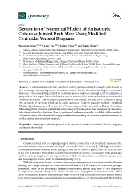 Generation of Numerical Models of Anisotropic Columnar Jointed Rock Mass Using Modiﬁed Centroidal Voronoi Diagrams