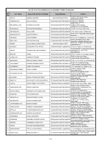 List of Elected Candidates to Assembly from Telangana