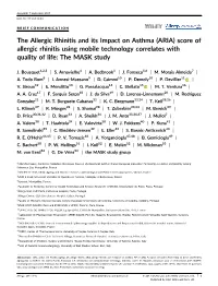 (ARIA) Score of Allergic Rhinitis Using Mobile Technology Correlates with Quality of Life: the MASK Study