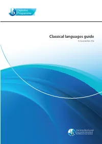 Classical Languages Guide First Examinations 2016