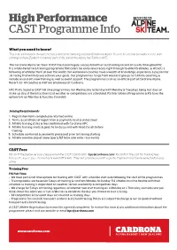 High Performance CAST Programme Info