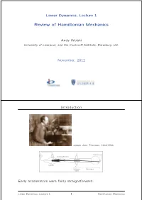 Linear Dynamics, Lecture 1