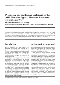 Prehistoric Pits and Roman Enclosures on the A419 Blunsdon Bypass, Blunsdon St Andrew: Excavations 2006-7 by Mark Brett and E