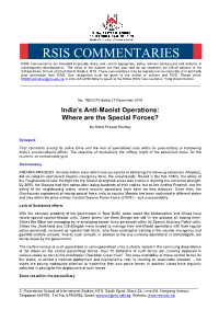 RSIS COMMENTARIES RSIS Commentaries Are Intended to Provide Timely And, Where Appropriate, Policy Relevant Background and Analysis of Contemporary Developments