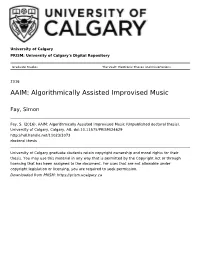 Algorithmically Assisted Improvised Music
