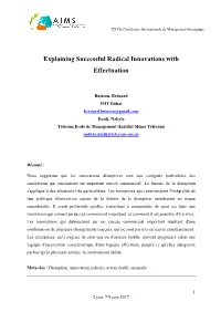 Explaining Successful Radical Innovations with Effectuation