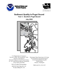 Sediment Quality in Puget Sound Year 3 - Southern Puget Sound July 2002