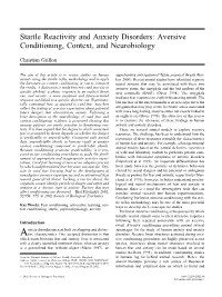 Startle Reactivity and Anxiety Disorders: Aversive Conditioning, Context, and Neurobiology