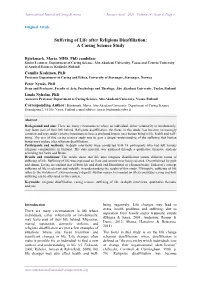 Suffering of Life After Religious Disaffiliation: a Caring Science Study