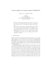 Chosen-Ciphertext Attacks Against MOSQUITO