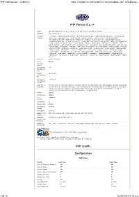 PHP Version 5.2.14