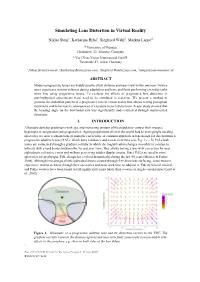 Simulating Lens Distortion in Virtual Reality