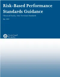 CFATS Risk-Based Performance Standards