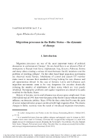 Migration Processes in the Baltic States – the Dynamic of Change