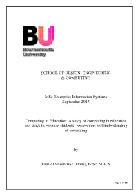 A Study of Computing in Education and Ways to Enhance Students’ Perceptions and Understanding of Computing