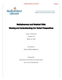 Methylmercury and Muskrat Falls: Sharing and Understanding Our Varied Perspectives