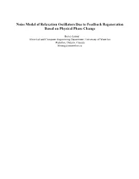 Noise Model of Relaxation Oscillators Due to Feedback Regeneration Based on Physical Phase Change