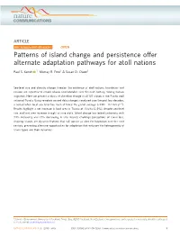 Patterns of Island Change and Persistence Offer Alternate Adaptation Pathways for Atoll Nations