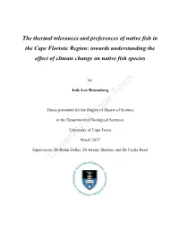 The Thermal Tolerance and Preference Of