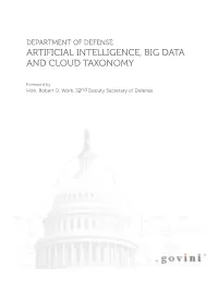 Artificial Intelligence, Big Data and Cloud Taxonomy