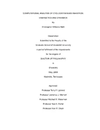 Computational Analysis of Cyclooxygenase Inhibition