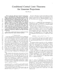 Conditional Central Limit Theorems for Gaussian Projections