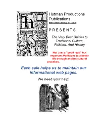 Hutman Productions Publications Each Sale Helps Us to Maintain Our Informational Web Pages