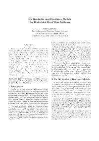 On Hardware and Hardware Models for Embedded Real-Time Systems