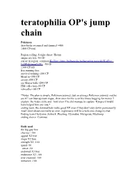 Teratophilia OP's Jump Chain