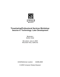 Timesharing and Remote Processing Services Meeting Session #6