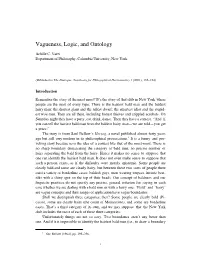 Vagueness, Logic, and Ontology
