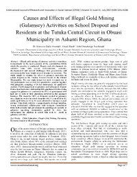 Causes and Effects of Illegal Gold Mining (Galamsey)