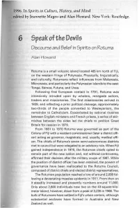 Discourse and Belief in Spirits on Rotuma