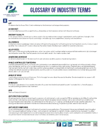 Glossary of Industry Terms