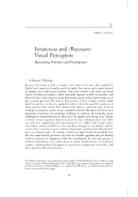Innateness and (Bayesian) Visual Perception Reconciling Nativism and Development