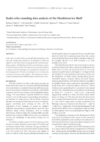Radio Echo Sounding Data Analysis of the Shackleton Ice Shelf Stefano Urbini1,*, Lili Cafarella1, Achille Zirizzotti1, Ignazio E