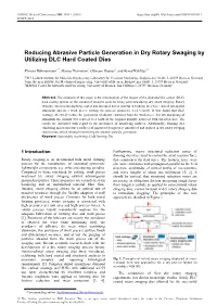 Reducing Abrasive Particle Generation in Dry Rotary Swaging by Utilizing DLC Hard Coated Dies