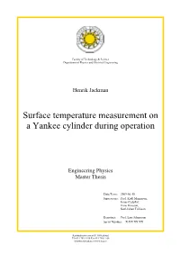Surface Temperature Measurement on a Yankee Cylinder During Operation