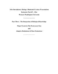 The Proterozoic Eon and Adaptive Radiations & Mass Extinctions