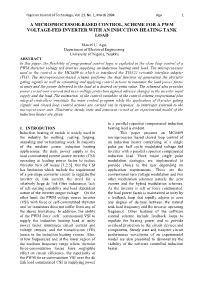 A Microprocessor-Based Control, Scheme for a Pwm Voltage-Fed Inverter with an Induction Heating Tank Load