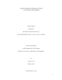 An Environmental and Historical Study of the Nipomo Mesa Region