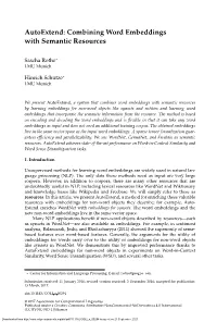 Combining Word Embeddings with Semantic Resources